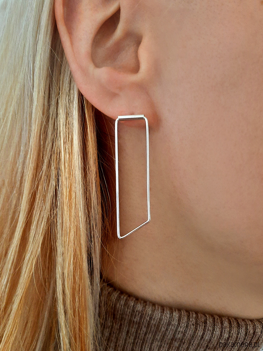 kolczyki srebrne Kolczyki srebrne  Ruchome Asymetryczne Skosy 1