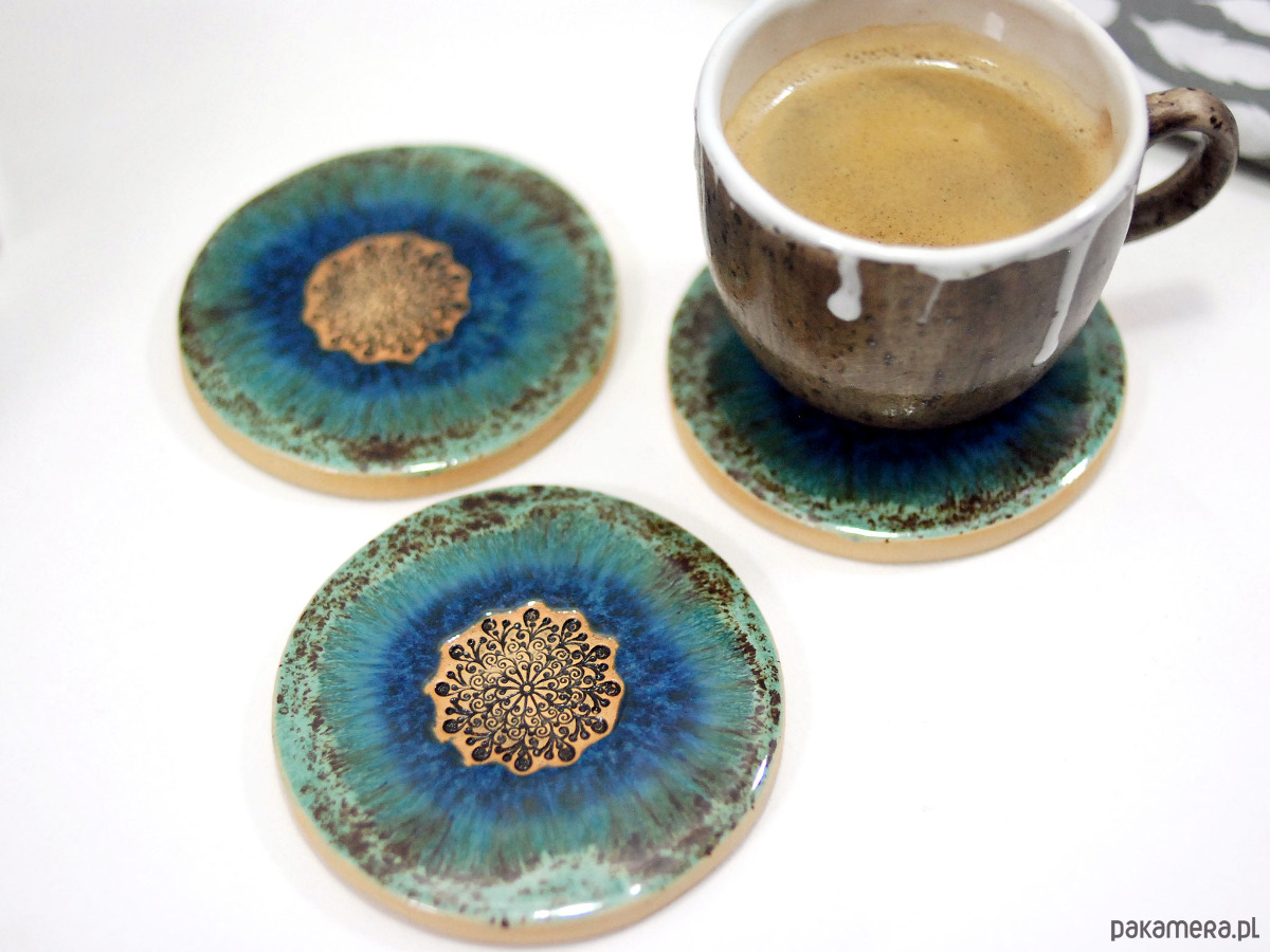 podkładki do kuchni Komplet ceramicznych podkładek - laguna 5