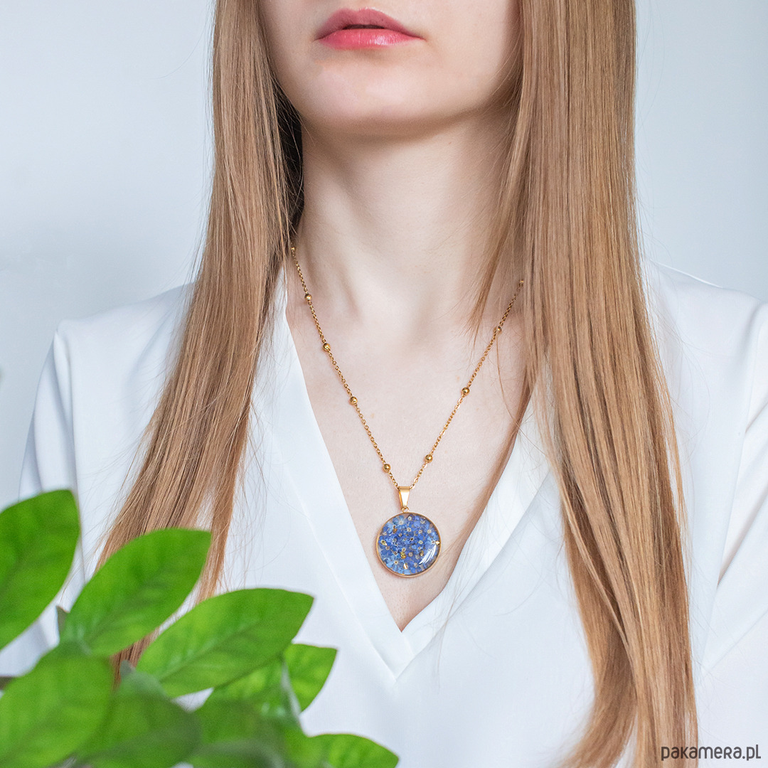 wisiory Wisiorek z niezapominajkami 4