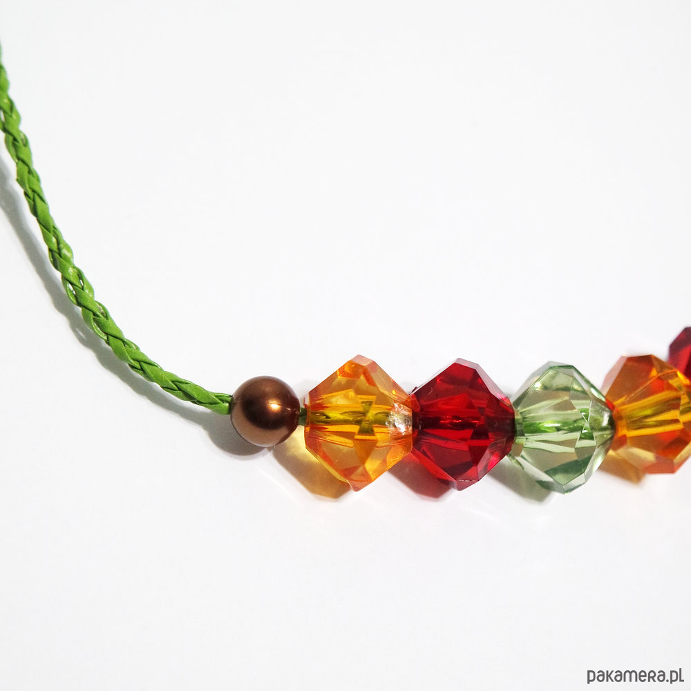 korale Naszyjnik - Kolorowy, zielony, czerwony 3