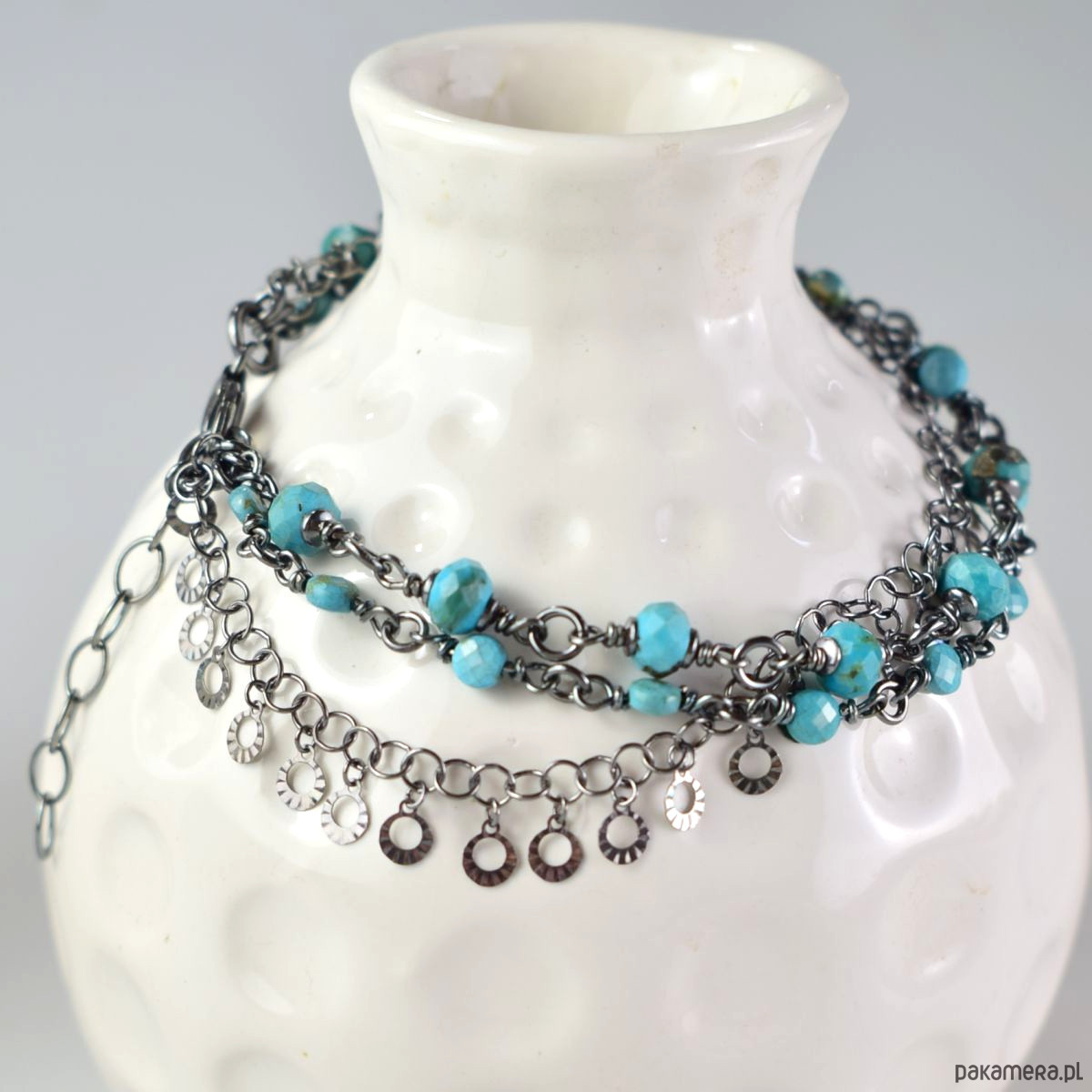 bransoletki z kamieni naturalnych Turkus w srebrze - bransoletka 2