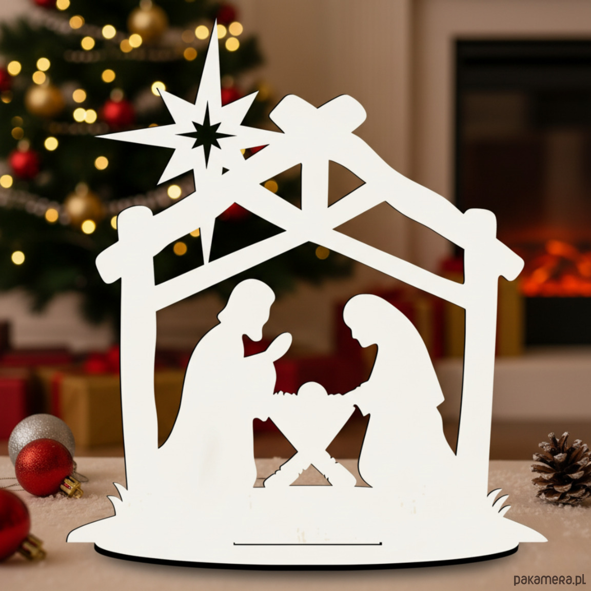 dekoracje świąteczne Figurka Choinkowa dla Dzieci do Malowania BIAŁA Ozdoba Świąteczna na Stół 1