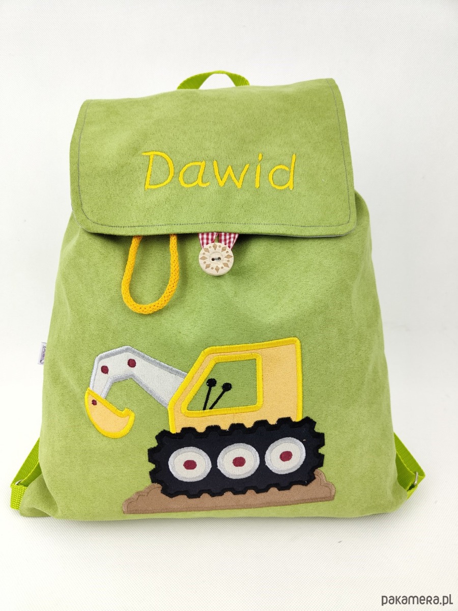 torebki, worki i plecaki dziecięce Imienny prezent dla chłopca - plecak z koparką 1