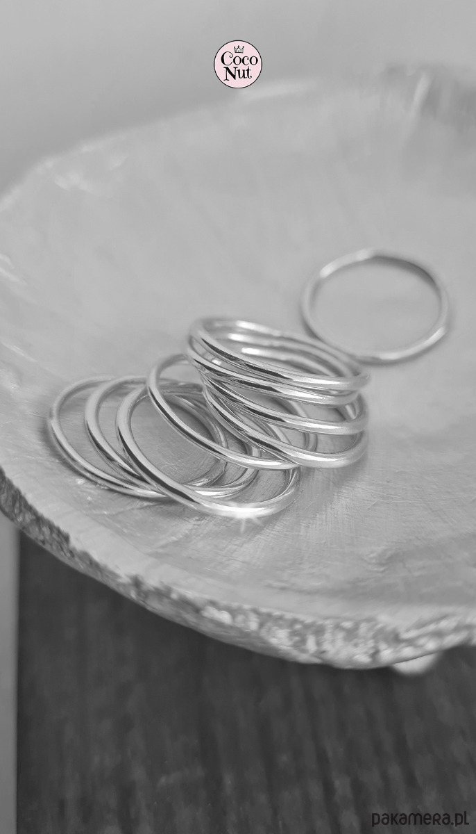 obrączki Cztery obrączki BASAL srebro jasne 2