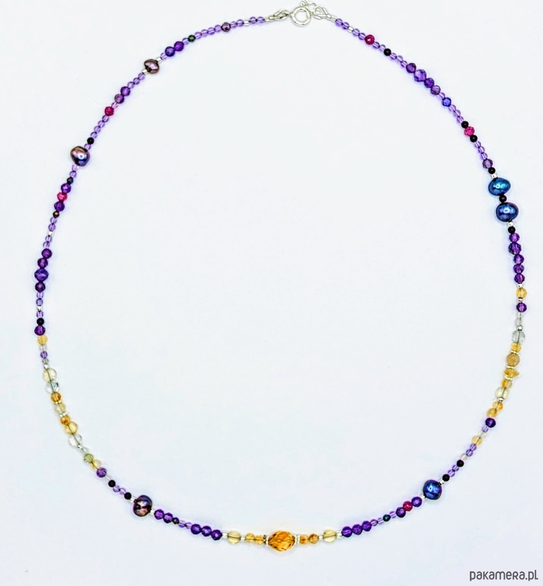 srebrne naszyjniki Naszyjnik z ametystem i cytrynem ombre 2