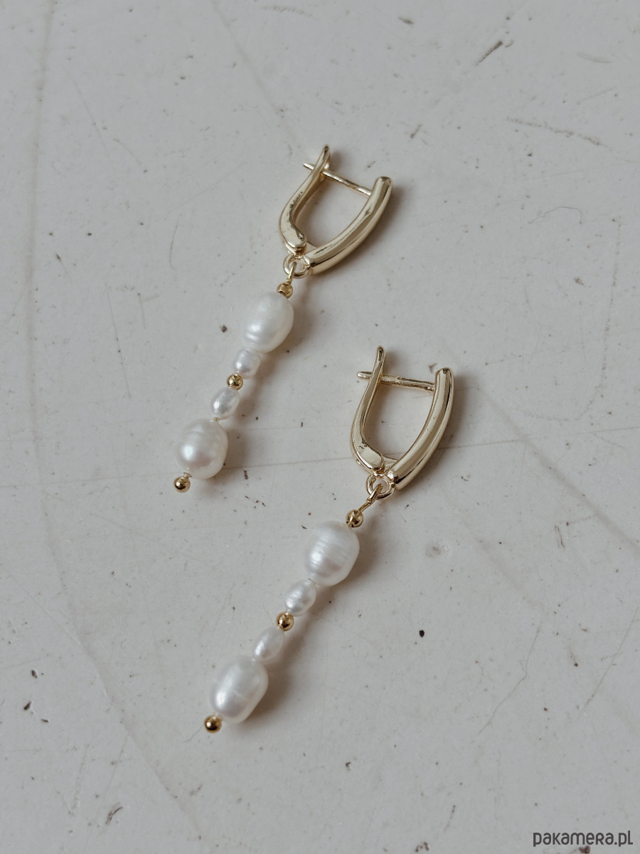kolczyki z mosiądzu Kolczyki z Perłami delikatne 2