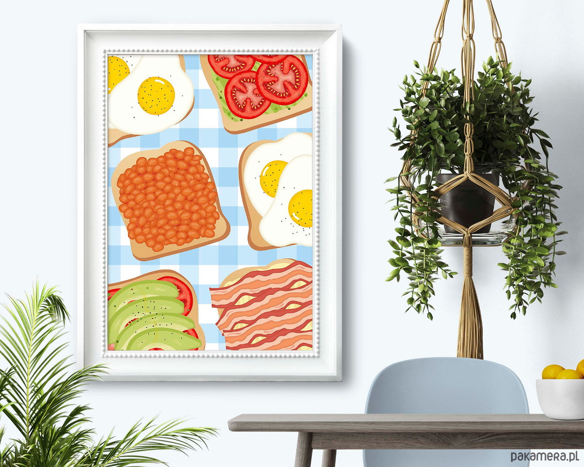 plakaty Plakat Idealne śniadanie na talerzu 2 1