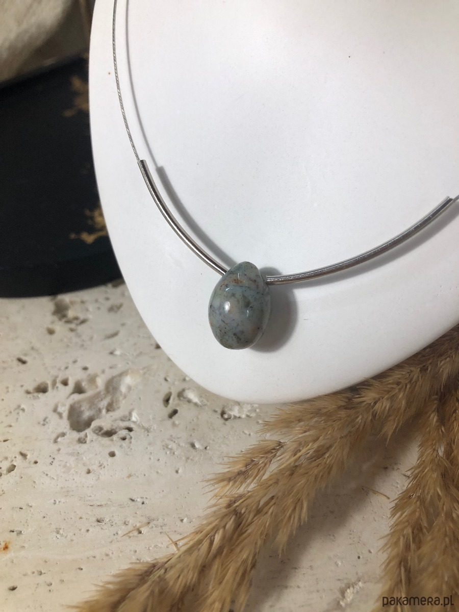 wisiory Naszyjnik agat szary 2