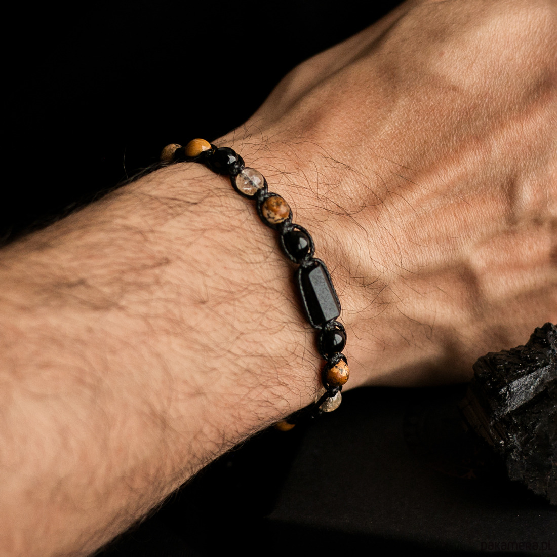 biżuteria męska Twórcza Energia Kreatywność Moc Bransoletka Męska Amulet Turmalin Talizman 1