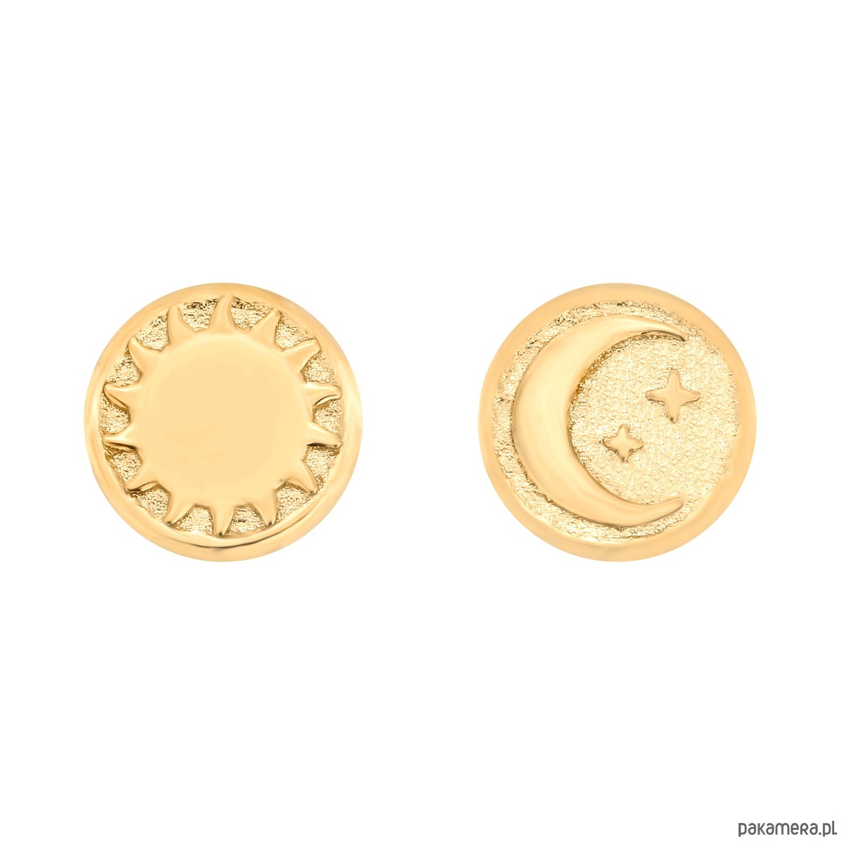 złote naszyjniki Złoty obrotowy dwustronny naszyjnik z księżycem i słońcem 1