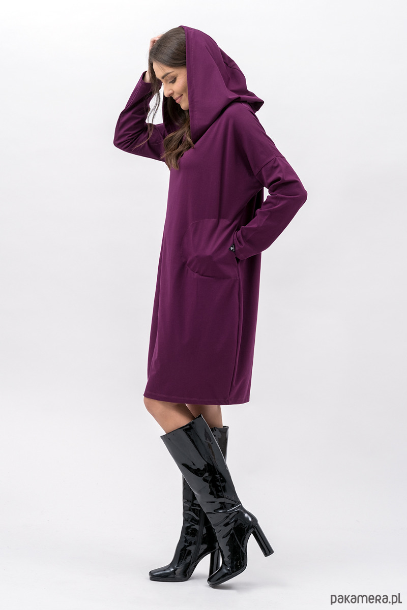 sukienki midi damskie Sukienka ,,NANA" bakłażan 1