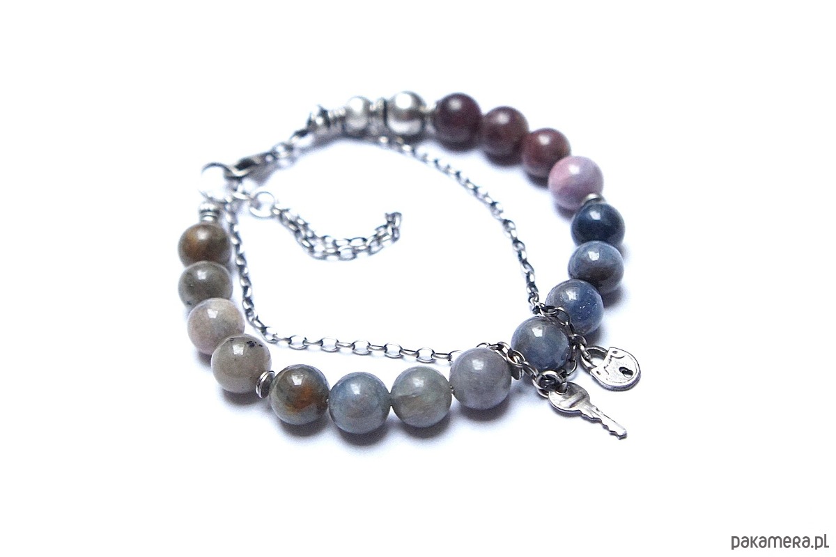 bransoletki z kamieni naturalnych Sapphire and ruby mix vol. 5  bransoletka 3