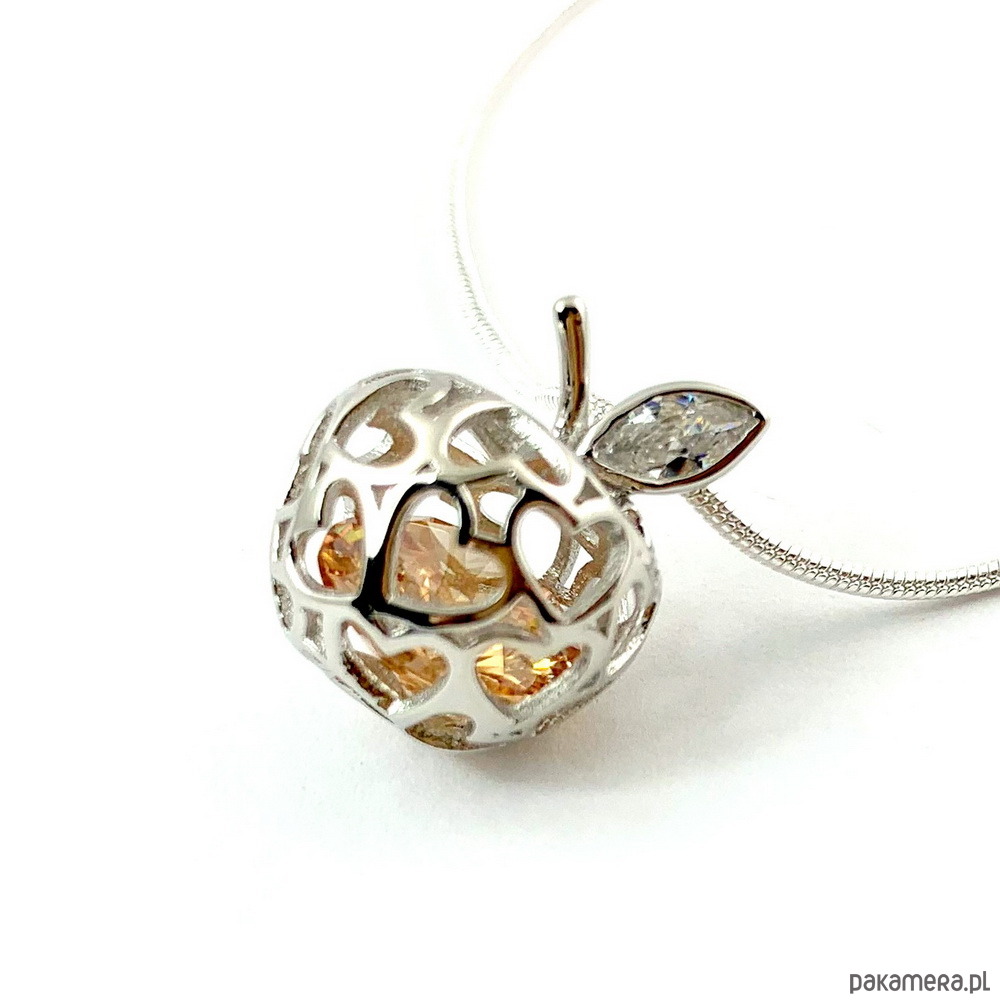 wisiory Wisiorek - naszyjnik APPLE (jabluszko z diamentem) 1
