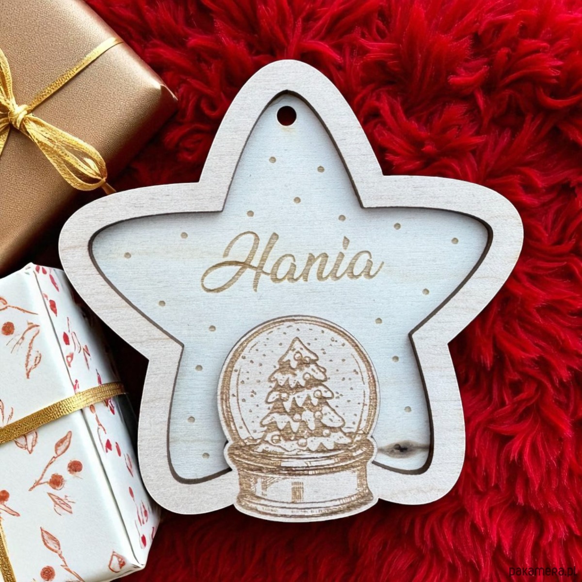 ozdoby choinkowe Bombka Gwiazdka z Imieniem Kula Śnieżna 1