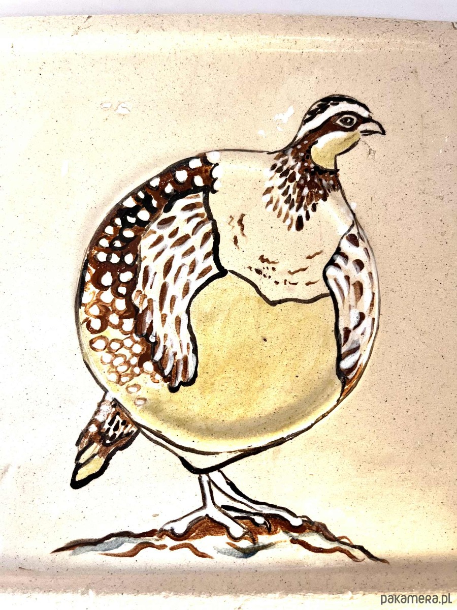 kafle i panele Ręcznie malowany kafel ceramiczny z przepiórką  2