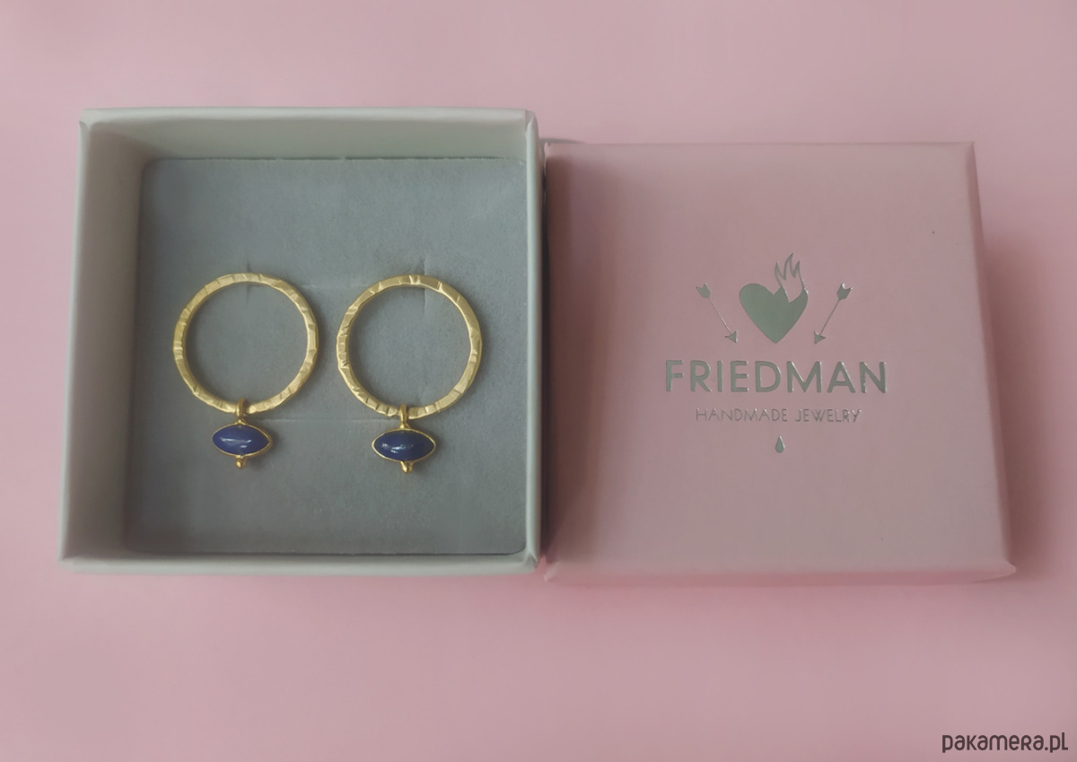 kolczyki pozłacane Kolczyki Plates Blue - srebro 925 pokryte 24k złotem 3