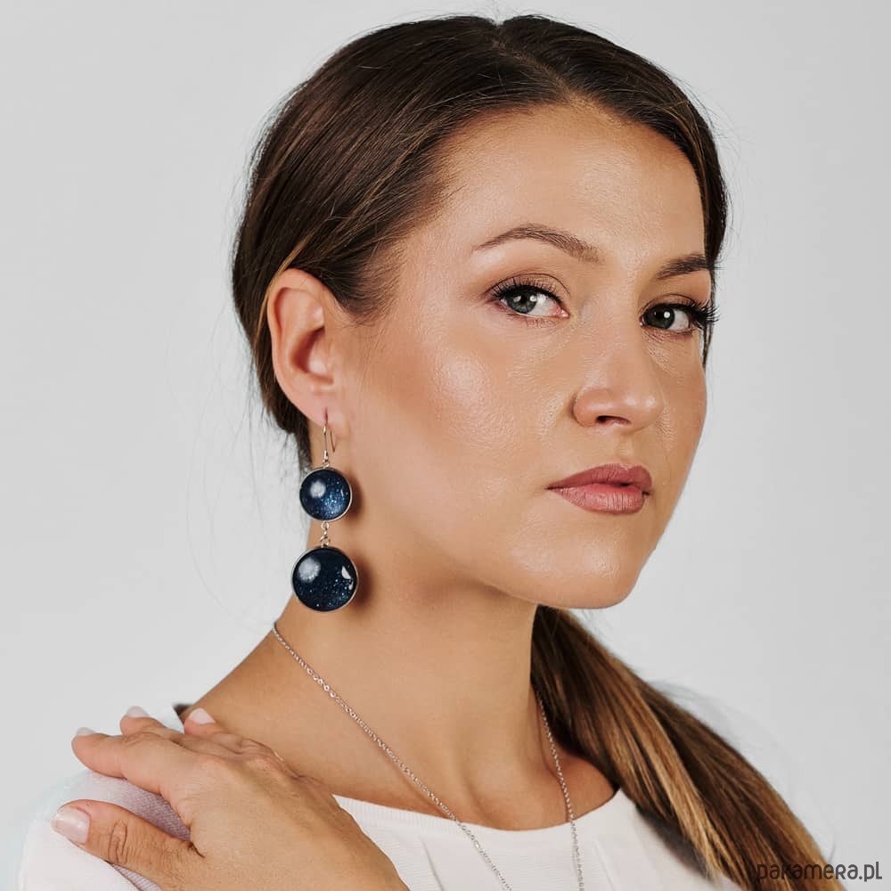 kolczyki szklane Kolczyki lśniące jak rozgwieżdżone niebo Lamia 3