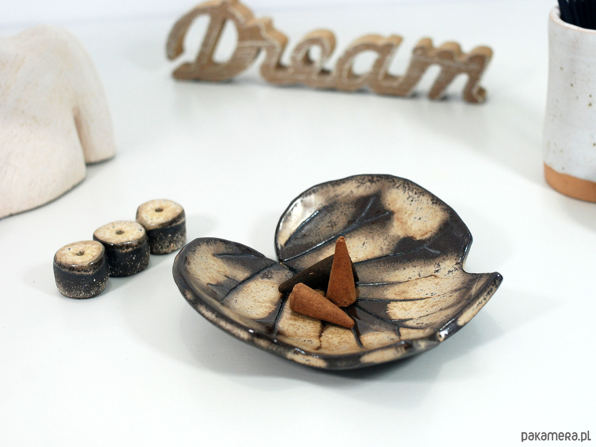 Podstawki pod kadzidełka Miseczka liść -  na kadzidło, palo santo, biżuterię, drobiazgi 4