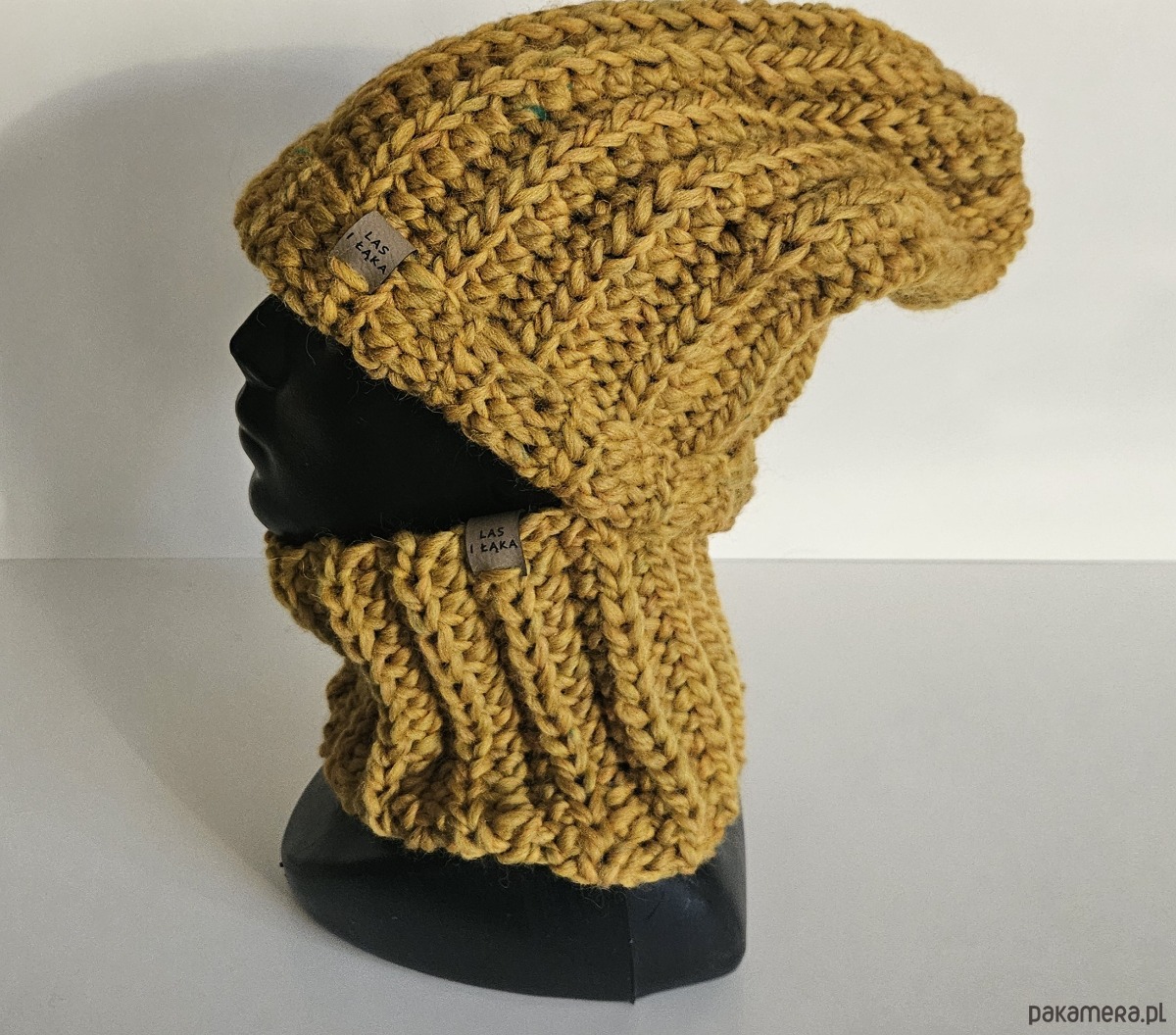 czapki damskie Komplet wełniany w kolorze curry 1