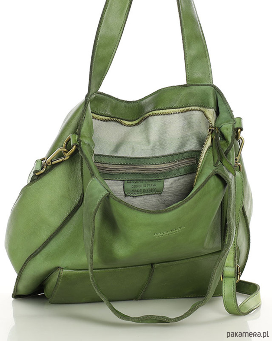 torby na ramię Torebka damska shopper A4 skóra naturalna - jasna zielona 6