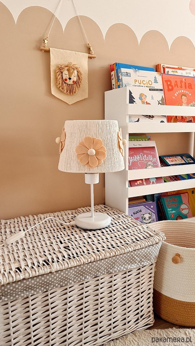 lampy do pokoju dziecka Klosz do lampki nocnej "Kwiaty nude" 4