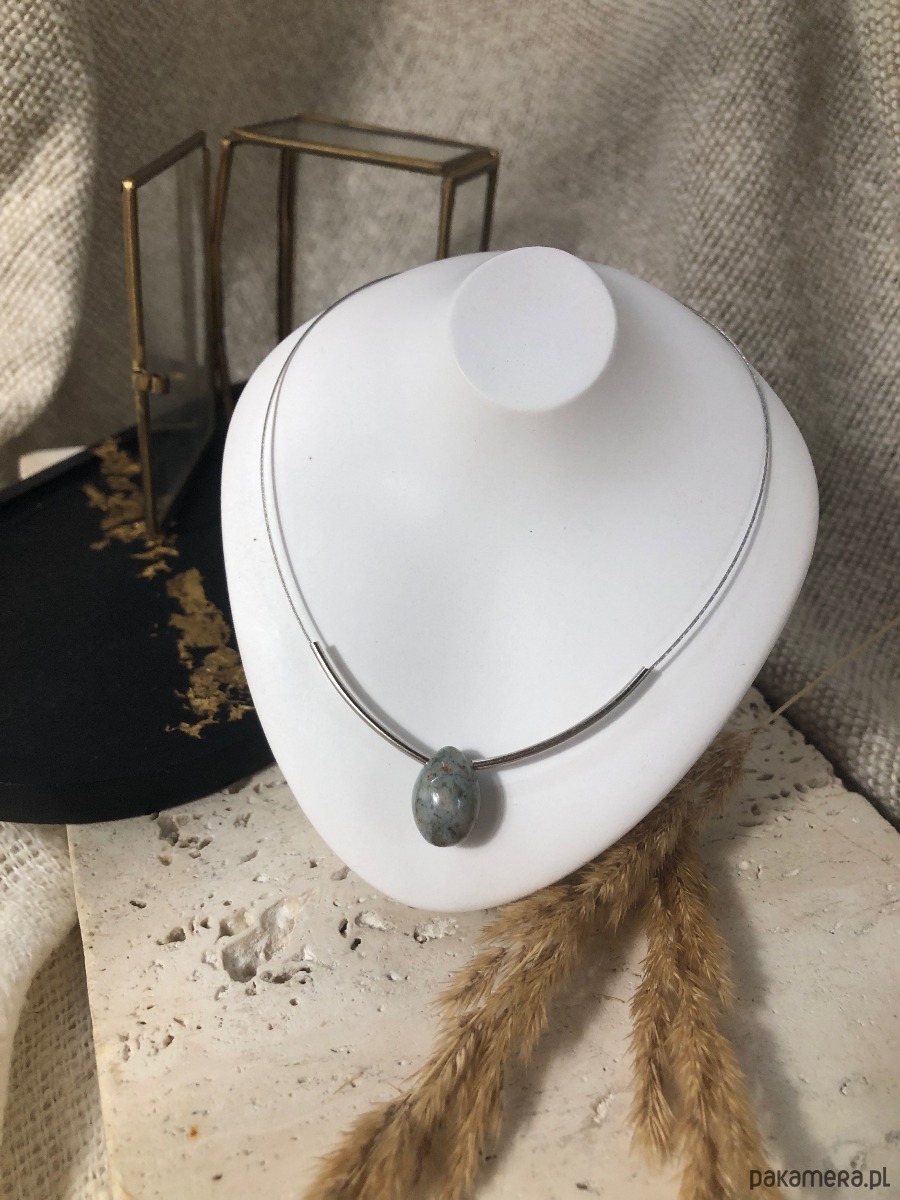 wisiory Naszyjnik agat szary 5