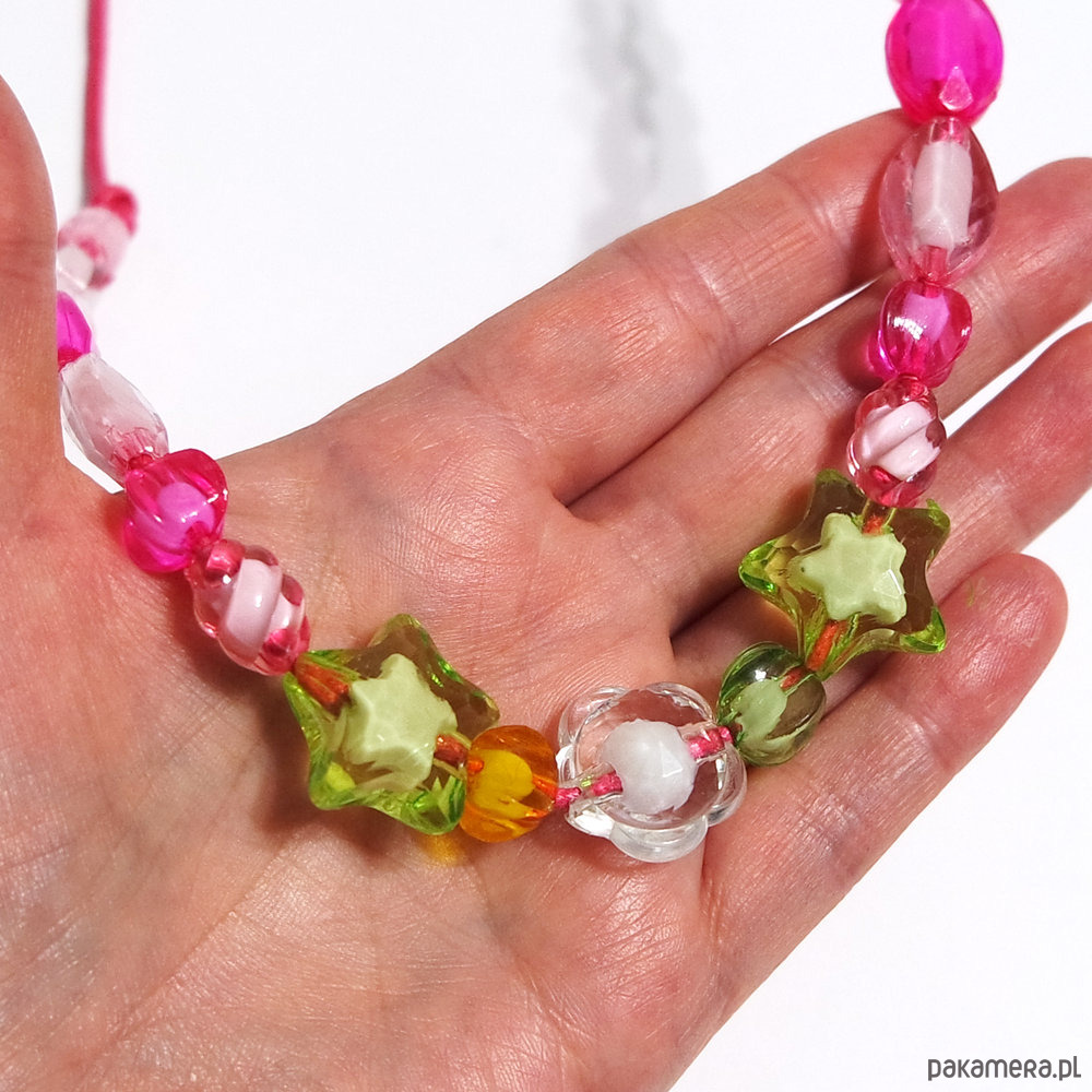 chokery Naszyjnik - Różowy, zielony 4