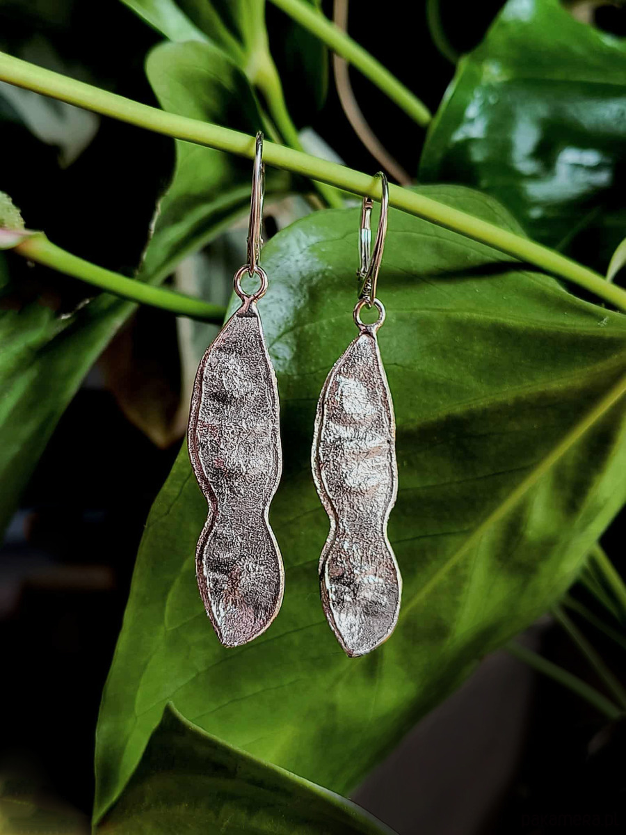 kolczyki srebrne Kolczyki srebrne Strączki Groszek jasne srebro 1