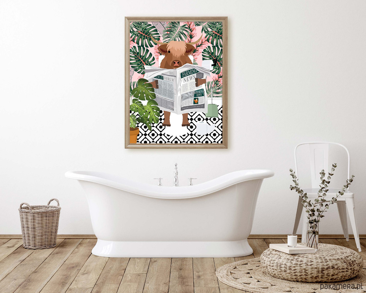 plakaty Plakat Krowa w tropikalnym raju 3