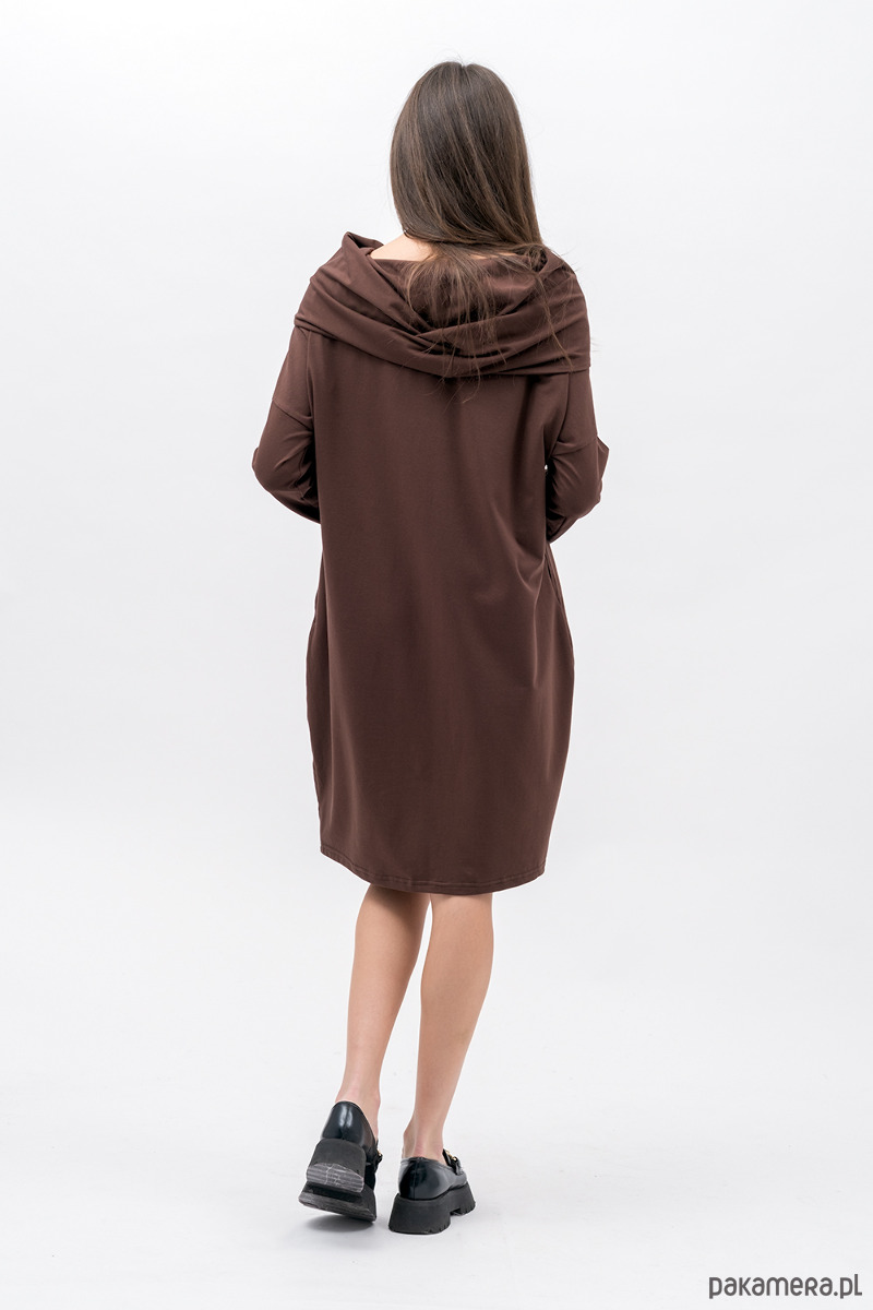 sukienki midi damskie Sukienka ,,NANA" czekolada 2
