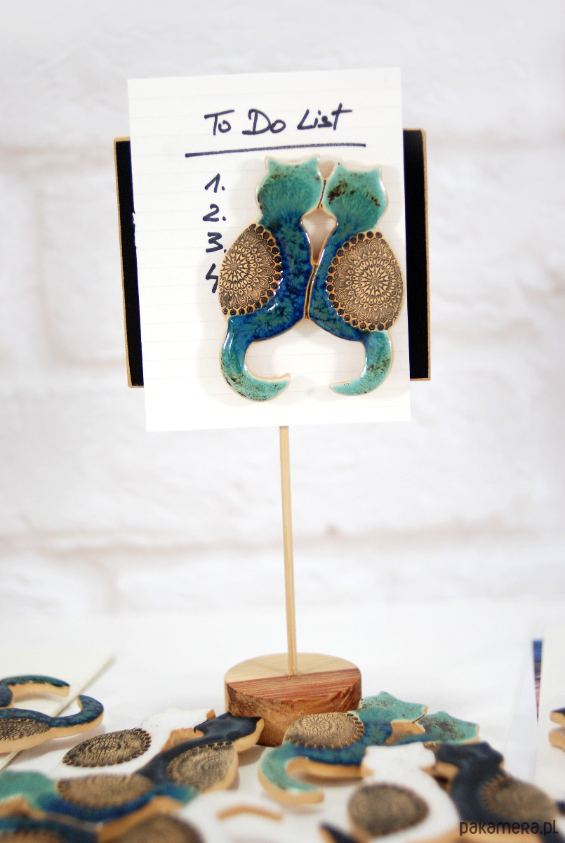 magnesy Ceramiczne koty bliźniaki - magnes na lodówkę 1