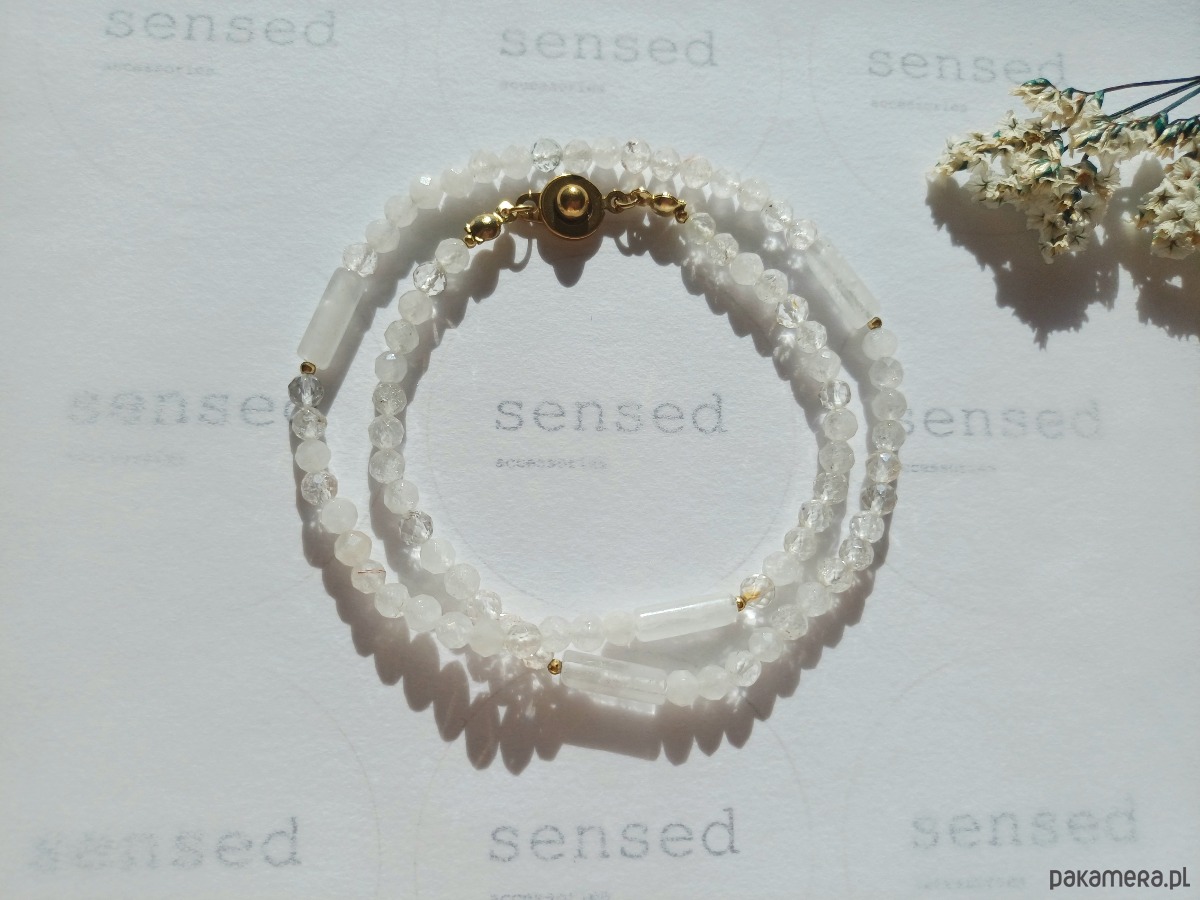 naszyjniki - inne Delikatny naszyjnik z  kryształem górskim 5