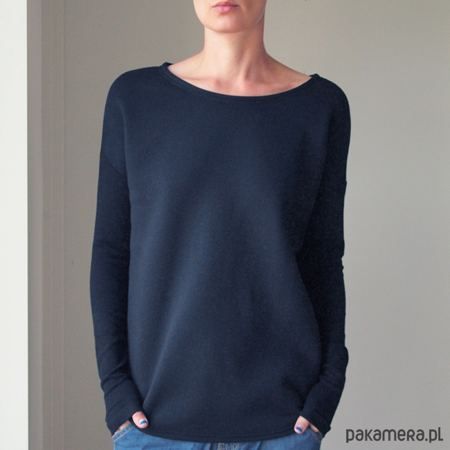 bluza bez kaptura damska Gruby Wąski rękaw Szary 2