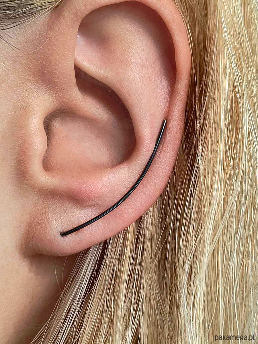 nausznice Kolczyk- nausznica srebro 925 Linia Black 2