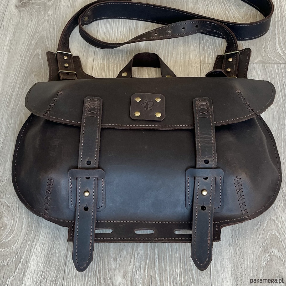 torby na ramię Duża brązowa torba ze skóry Crazy Horse Vintage. 1