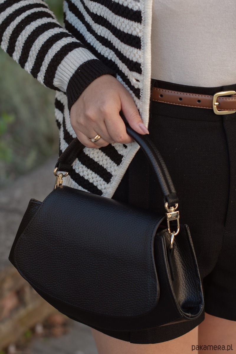 torby na ramię Torebka Skórzana ASTRID S czarny groszek GOLD 3
