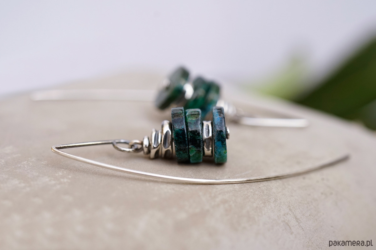 kolczyki srebrne LAGO - srebro i chryzokola 6