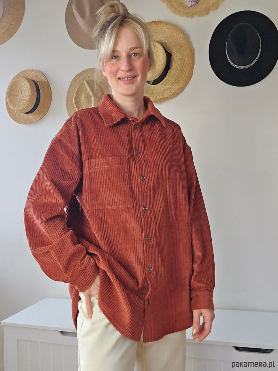 koszule damskie  Bawełniana sztruksowa koszula, MAUVE AMELIA 4