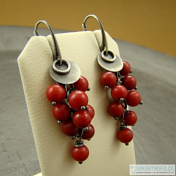 kolczyki z kamieniami Kolczyki Red Coral 1