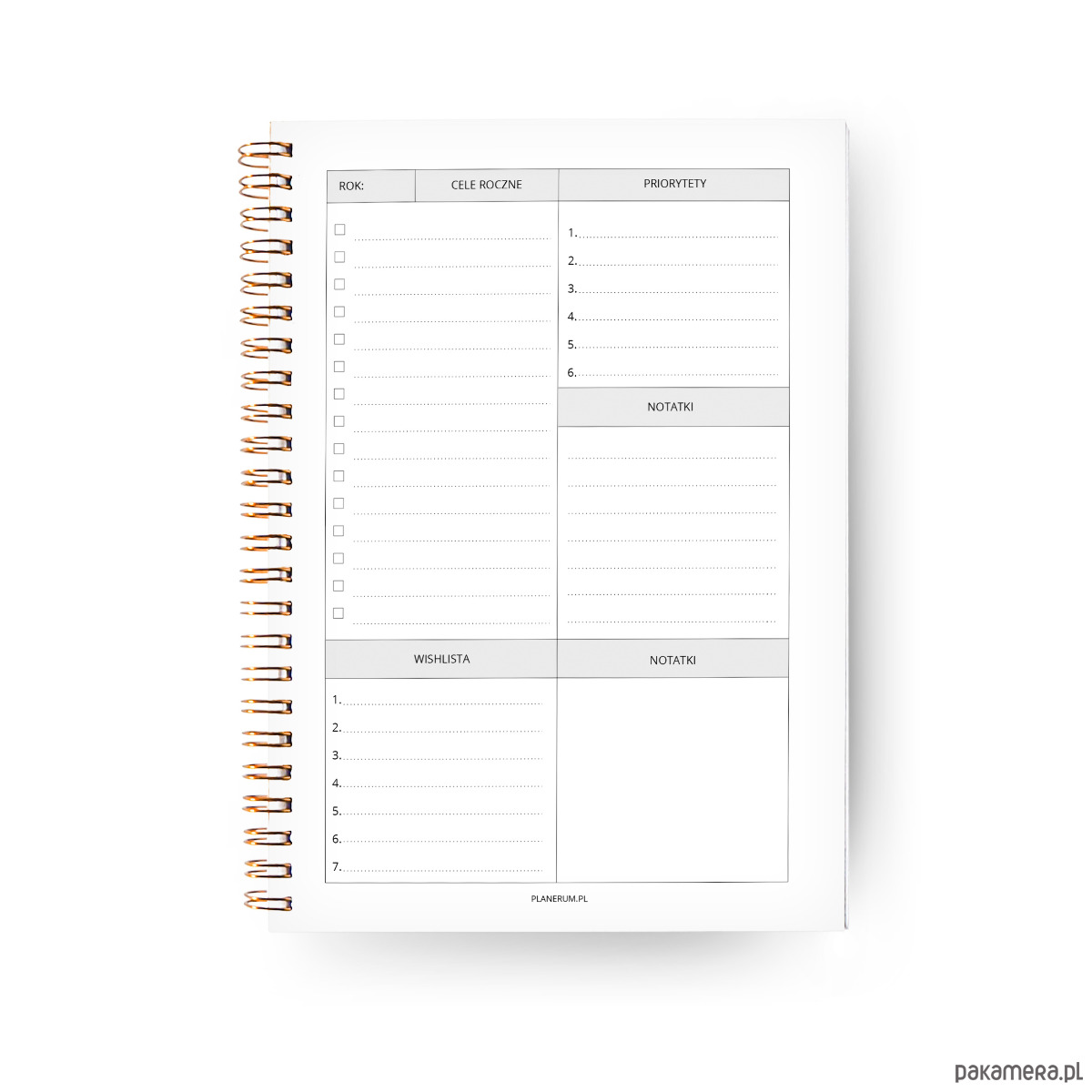 Planer Dzienny Niedatowany A5 Terracotta Pakamera.pl