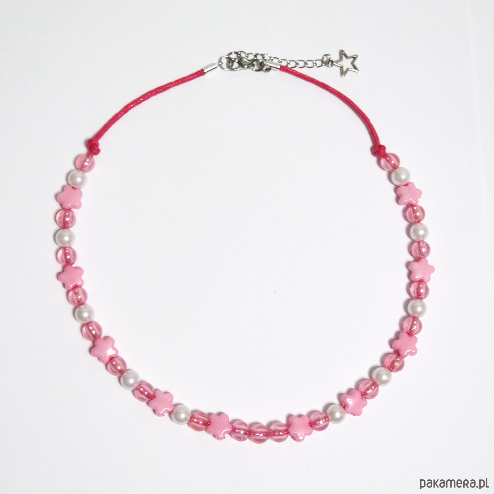 chokery Naszyjnik - Różowe gwiazdki 1