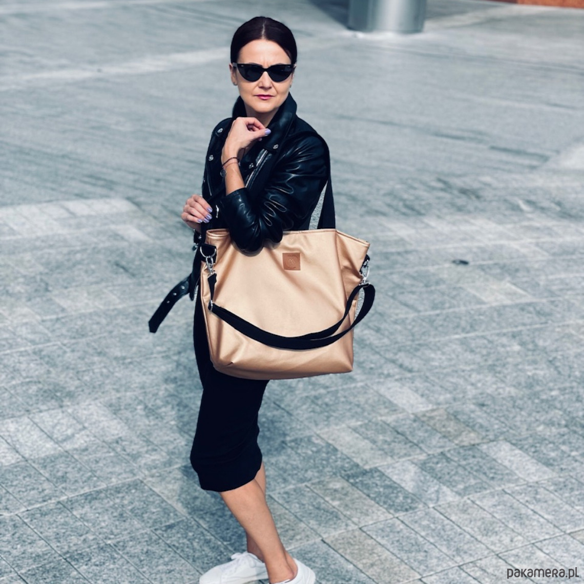 torby na ramię Duża torba shopperka Mili Duo - stare złoto 2