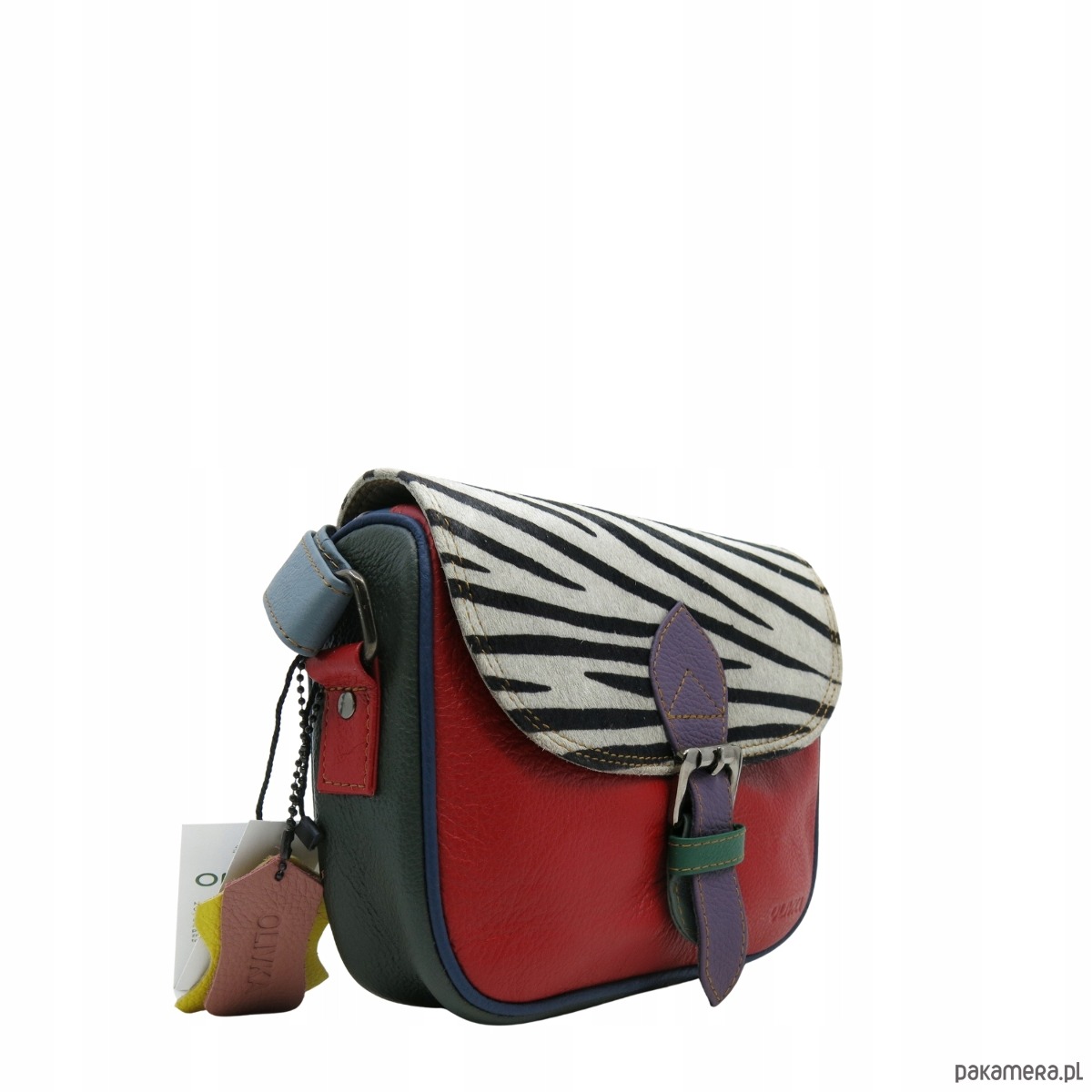 torby na ramię Listonoszka torebka damska skóra naturalna kolorowa oryginalna OLIVKA 1