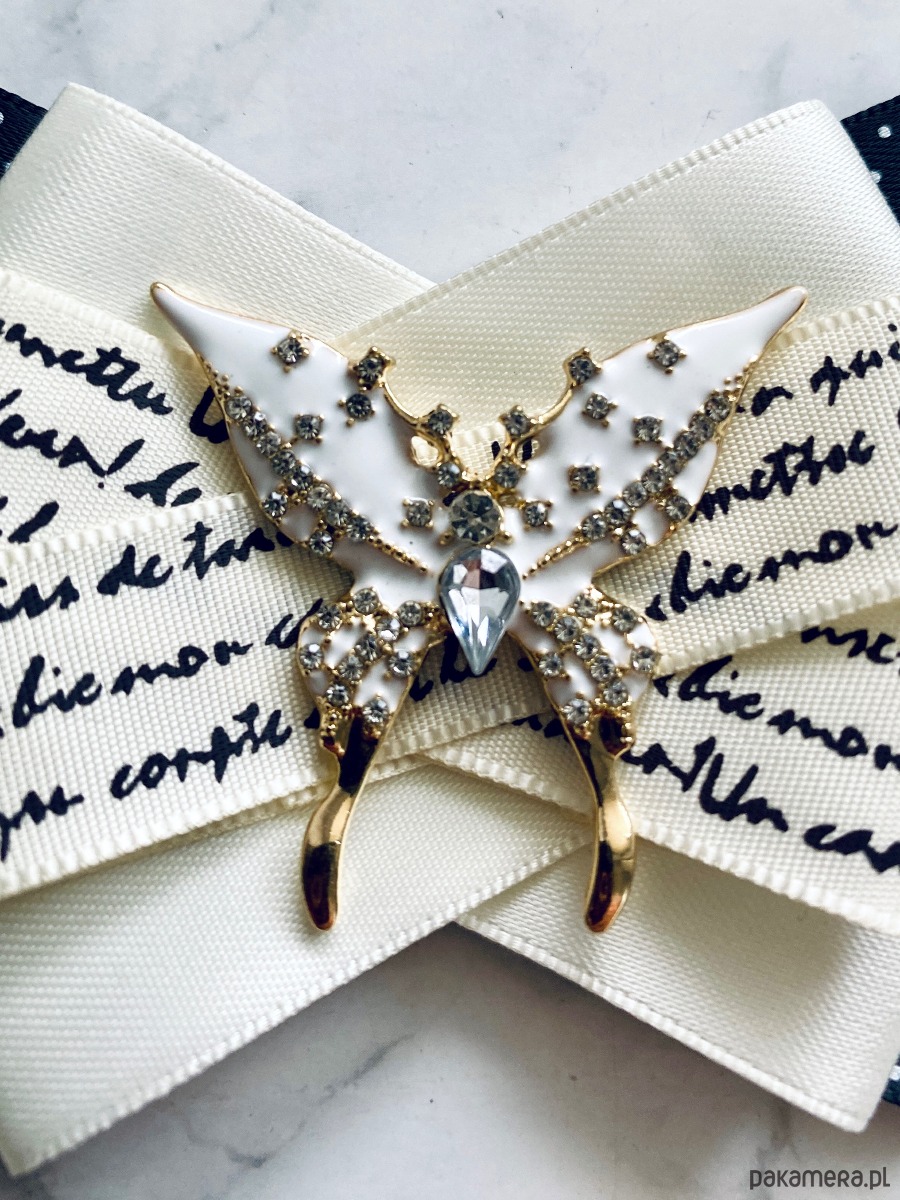 broszki Brosza Black & White z cudownym Motylem  NEW 5