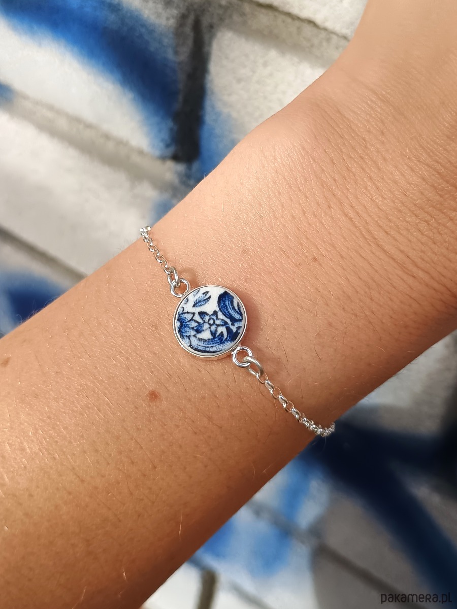 bransoletki ceramiczne Bransoletka w kobaltowe kwiaty 1