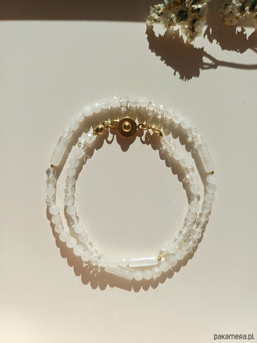 naszyjniki - inne Delikatny naszyjnik z  kryształem górskim 2