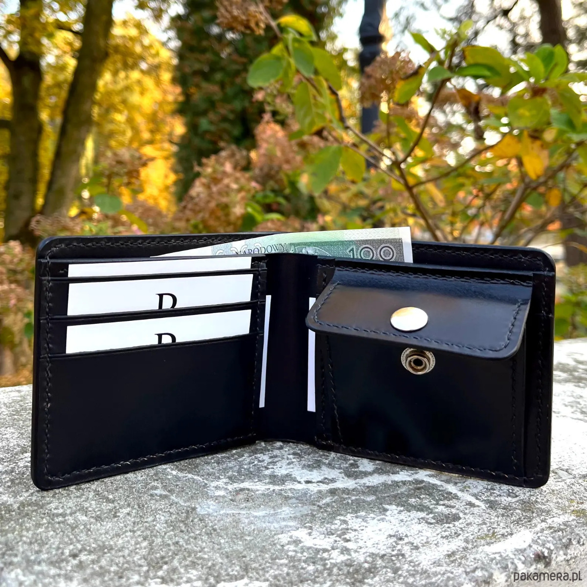 portfele męskie Portfel skórzany klasyczny na banknoty i bilon 3