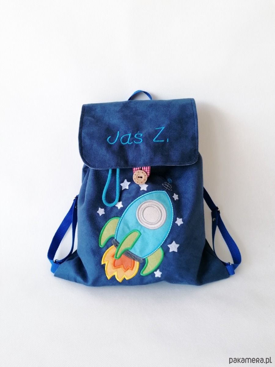 torebki, worki i plecaki dziecięce Prezent dla chłopca - plecak z rakietą i imieniem 3