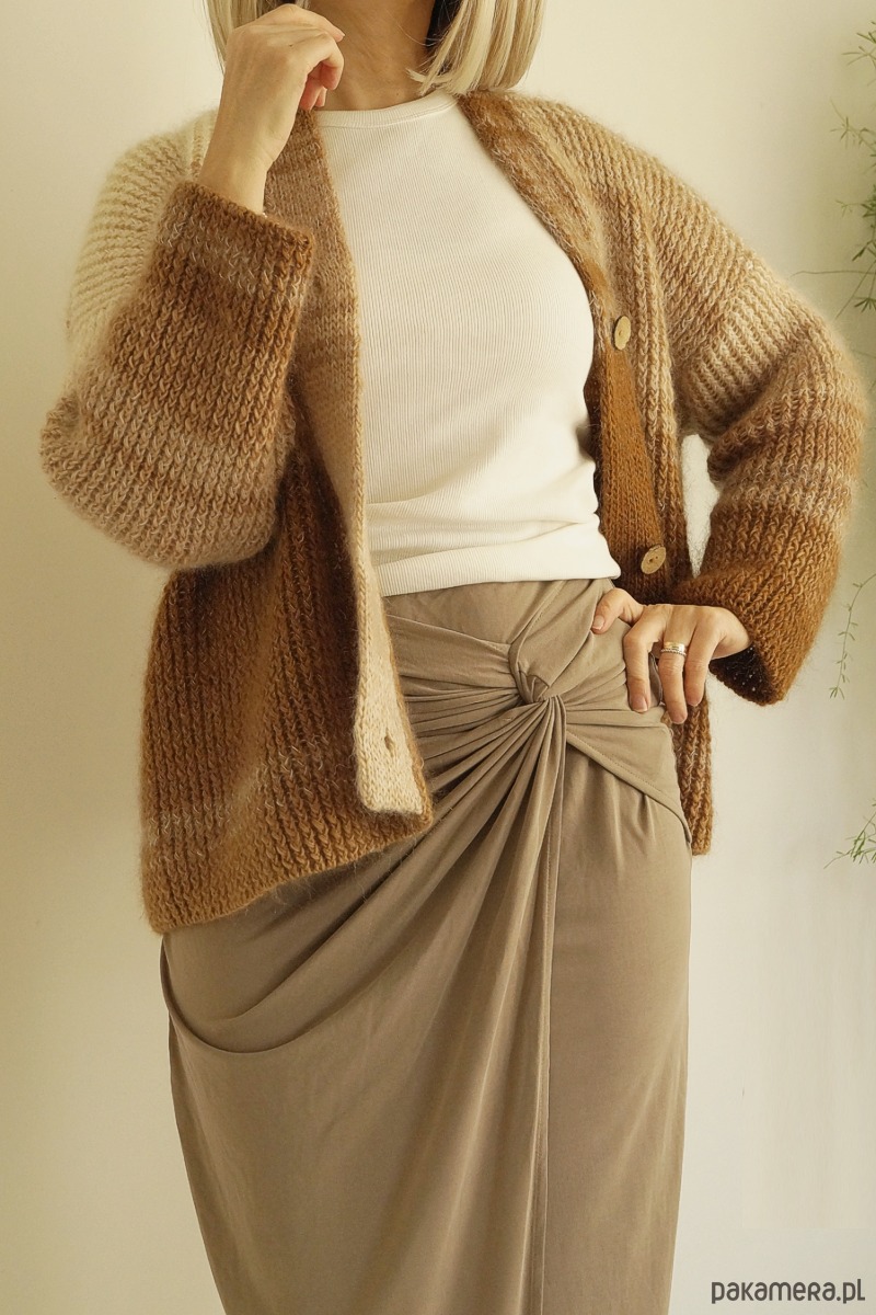 kardigany damskie Kardigan Poema - jesienne trawy 1