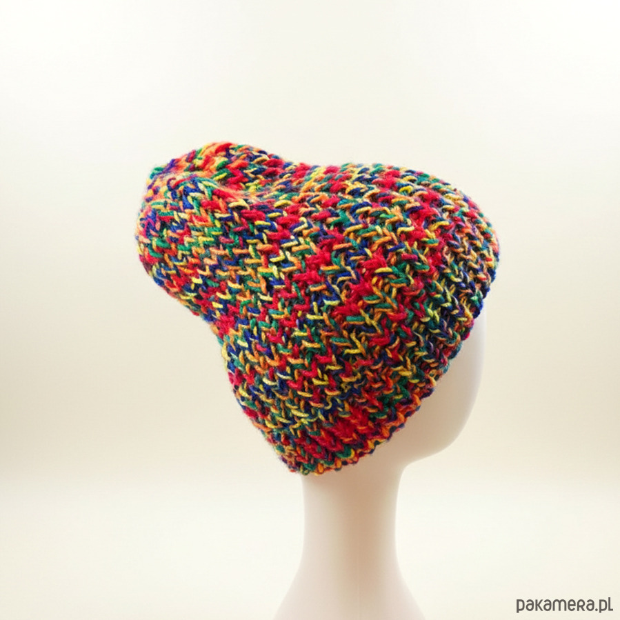 czapki damskie 6917 Czapka Dzianinowa "Rainbow Confetti" - Idealna na Jesień/Zimę 1